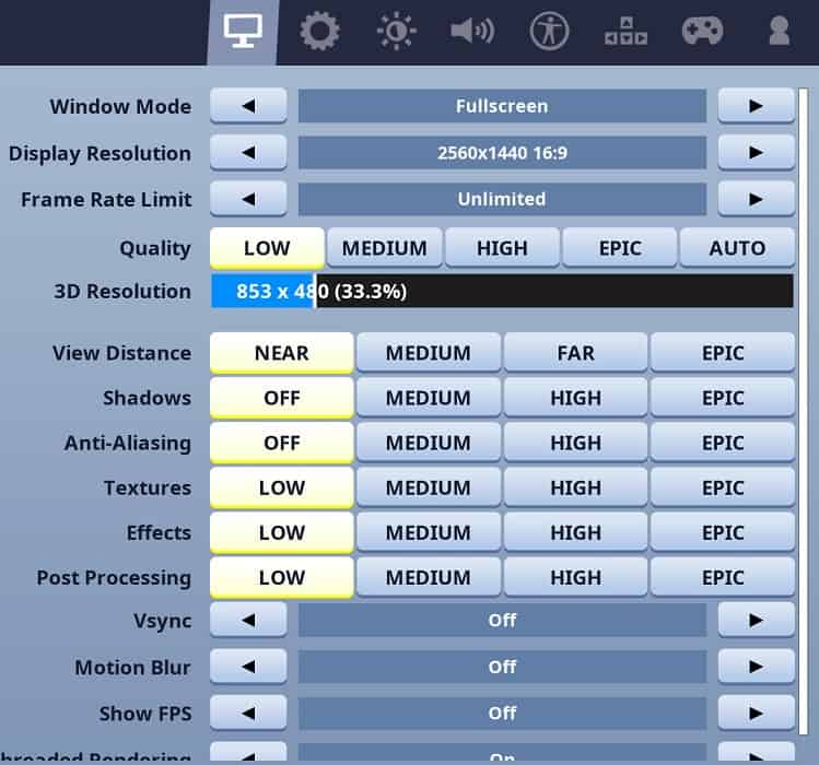 Best Settings For Fortnite