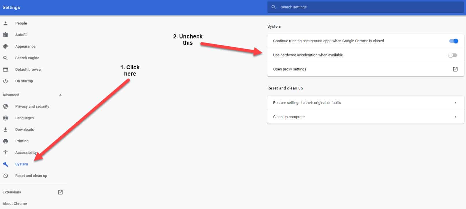 Google Chrome Hardware Acceleration